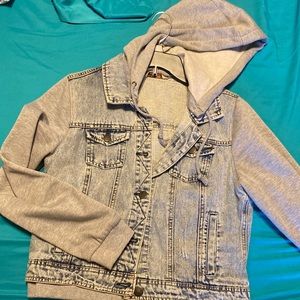 Denim jacket with hoodie